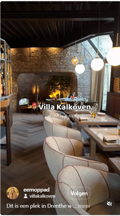 Instagram-reel van creator eemoppad bij Villa Kalkoven in Meppel